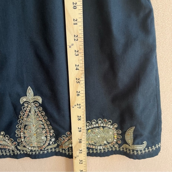 Free People Gold Sparkly Embellished Sequin Paisley Pattern Black in size 4 - Picture 12 of 15